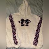 Disney Sweaters | Disney Parks Mickey And Minnie Sherpa Hoodie | Color: Cream/Pink | Size: Xl