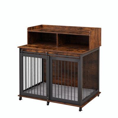 Tucker Murphy Pet™ Derilien Furniture Dog Type Crate w/ Cabinet in Brown | 42.2 H x 29.9 W in | Wayfair 6EB7AC89BFB3463591B64D40679CF1CA