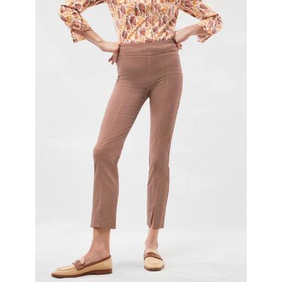 J.McLaughlin Women's Jaydan Pants in Cabana Gingham Brown/Cream, Size 2 | Nylon/Spandex