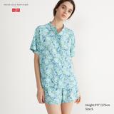 Women's Printed Short-Sleeve Pajamas | Blue | XL | UNIQLO US
