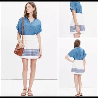 Madewell Skirts | Madewell Skyline Skirt In Cabana Jacquard | Color: Blue/White | Size: 00