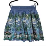 Anthropologie Skirts | Anthropologie Vanessa Virgina Kahakai Hawaiian Tropical Volcano Print Palm Skirt | Color: Blue/Green | Size: 2
