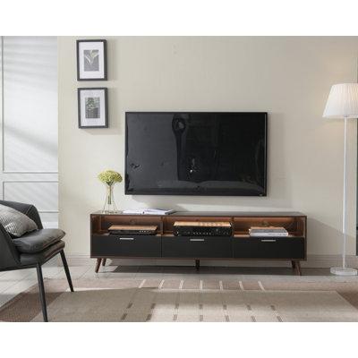 Wrought Studio™ LED TV Stand LED Entertainment Center w  Storage Modern LED Media Console Tables LED TV Cabinet For Living Room Bedroom | Wayfair