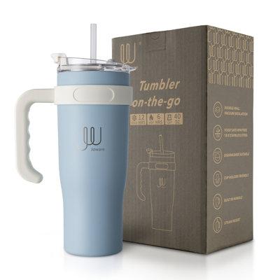 JOWARE 40oz. Double Wall Insulated Travel Tumbler Plastic/Acrylic/Stainless Steel in Blue | Wayfair TRI-JW-JH016