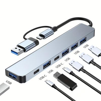 Usb 3.0, Vienon Aluminum 7 In 1 Usb Extender, Usb Splitter With 1 X Usb 3.0, 4 X Usb 2.0 And 2 X Usb C Ports For Pro Air And More Pc/laptop/tablet Devices