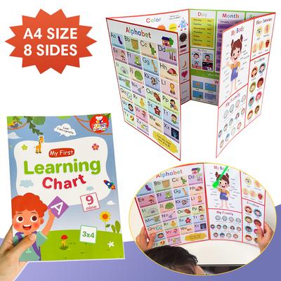 My First Learning Chart English Words Learning Poster Flashcards Worksheet Alphabet Numbers Fruit Vegetable Educational Toys Wall Room Decor School Supplies