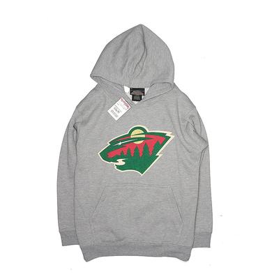 Old Time Hockey Pullover Hoodie: Gray Tops - Kids Boy's Size Small