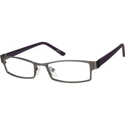 Zenni Men's Classic Rectangle Prescription Glasses Gray Plastic Full Rim Frame