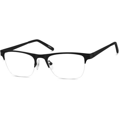 Zenni Rectangle Prescription Glasses Half-Rim Black Stainless Steel Frame