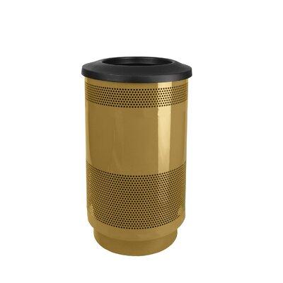 Witt Stadium Series Perforated Metal Receptacle 35 Gallon Trash Can Stainless Steel in Yellow | 33.75 H x 18.5 W x 18.5 D in | Wayfair