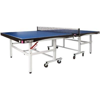 Butterfly Octet Regulation Size Foldable Indoor Table Tennis Table (25mm Thick) Wood/Steel Legs in Blue | 30 H x 60 W x 108 D in | Wayfair TOC25BL