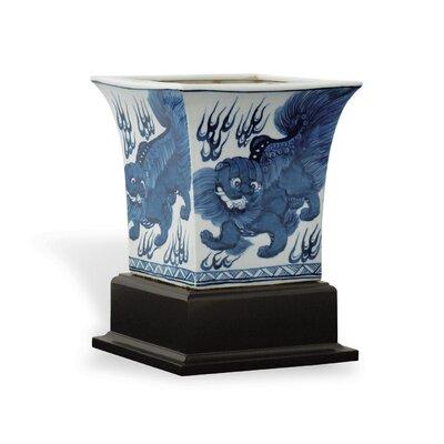 Port 68 Chow Porcelain Pot Planter Ceramic in Blue/White, Size 12.0 H x 9.0 W x 9.0 D in | Wayfair ACBS-059-04