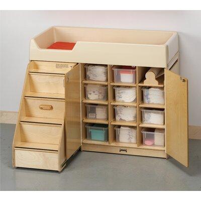 Jonti-Craft Changing Table Dresser w/ Pad & 11 Baskets Wood in Brown/Yellow | 38.5 H x 48.5 W x 23.5 D in | Wayfair 5145JC