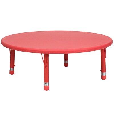 Flash Furniture Goddard 45" Round Height Adjustable Activity Table - School Table for 4 Plastic/Metal in Red/Black | 23.75 H in | Wayfair