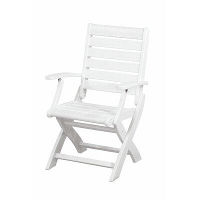 POLYWOOD® Signature Folding Outdoor Chair Plastic/Resin in White | 37.25 H x 24.75 W x 26.5 D in | Wayfair 1900-WH
