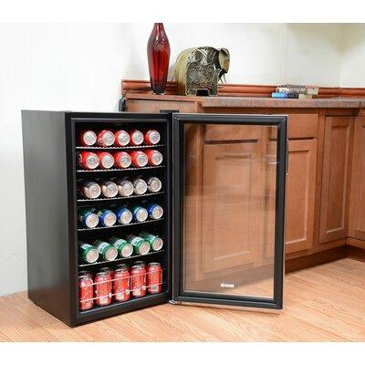Newair 126 Can Freestanding Beverage Fridge in Stainless Steel w/ Adjustable Shelves Glass | 33.13 H x 19 W x 18.25 D in | Wayfair AB-1200