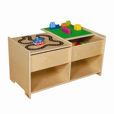 Wood Designs Build-N-Play Table w/ Racetrack Wood in Brown, Size 19.0 H x 36.5 W in | Wayfair WD85699