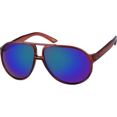 Zenni Men's Sunglasses Brown Plastic Full Rim Frame