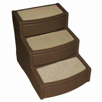 Pet Gear Easy Steps III Extra Wide 3 Step Pet Stair Carpet, Rubber, Size 23.0 H x 20.0 W x 25.0 D in | Wayfair PG9730XLCH