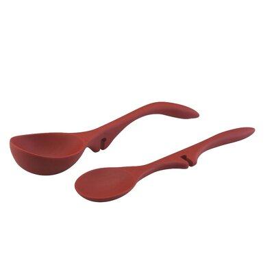 Rachael Ray Kitchen Tools & Gadgets Nonstick Lazy Spoon & Ladle Set, 2-Piece in Red | Wayfair 55770