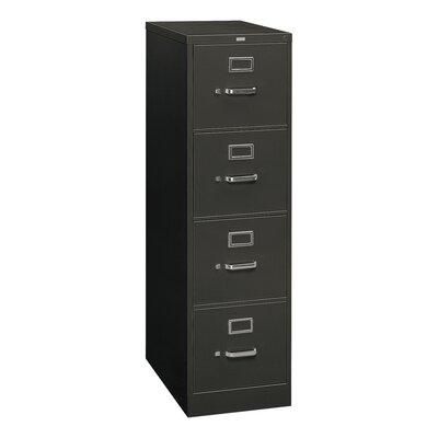 HON 310 Series 4-Drawer Vertical Filing Cabinet Metal/Steel in Gray/Black | 52 H x 15 W x 26.5 D in | Wayfair 314PS