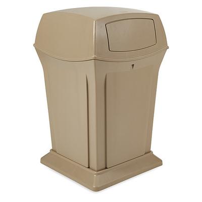 RUBBERMAID COMMERCIAL FG917188BEIG 45 gal Square Trash Can, Beige, 24 3/4 in
