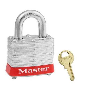 MASTER LOCK 3RED Lockout Padlock,KD,Red,1-1/4