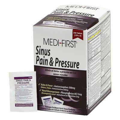 MEDI-FIRST 81948 Sinus Pain and Pressure,Tablet,PK250