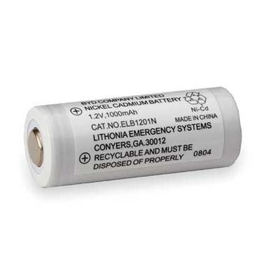 LITHONIA LIGHTING ELB 1201N Battery, Nickel Cadmium, 1.2V, 1A/HR., Depth: 11/16