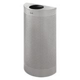 RUBBERMAID COMMERCIAL FGSH12SSPL 12 gal Half-Round Trash Can, Stainless Steel,