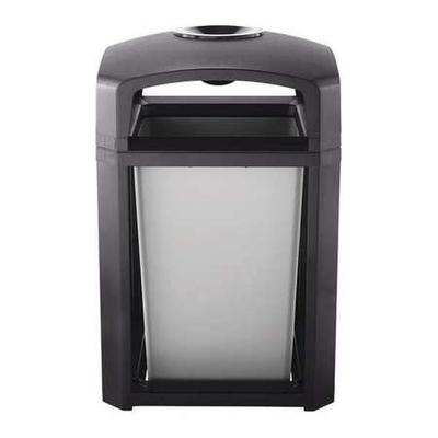 RUBBERMAID COMMERCIAL FG397001SBLE 35 gal Square Trash Can, Sable, 26 in Dia,