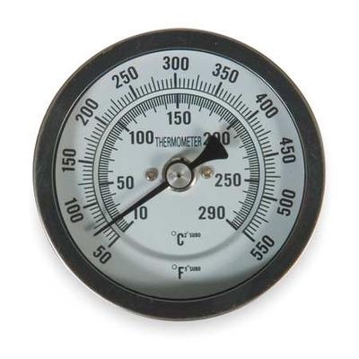 ZORO SELECT 1NFZ1 Bimetal Thermom,3 In Dial,50 to 550F