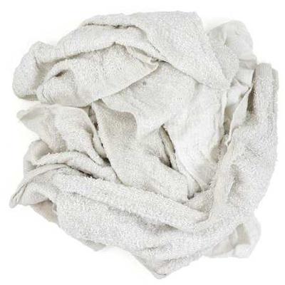 ZORO SELECT 537-25N Recycled Cotton Turkish Shop Towels 25 lb. Varies, White