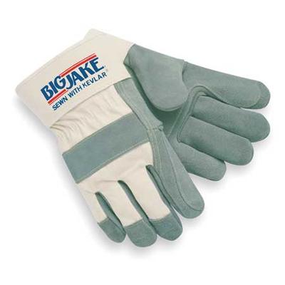 MCR SAFETY 1711 Leather Palm Gloves,XL,Gray,PR
