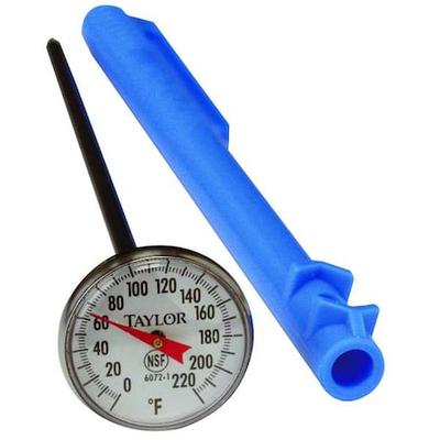 TAYLOR 6072N 6" Analog Mechanical Food Service Thermometer with 0 to 220 (F)