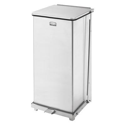 RUBBERMAID COMMERCIAL FGST24SSPL 13 gal Square Step Can, Stainless Steel, 16