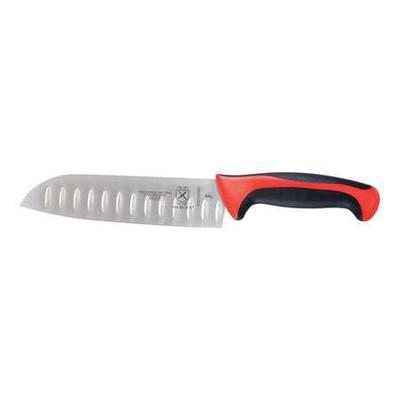 MERCER CUTLERY M22707RD Santoku Knife,Granton Edge,7 In.,Red