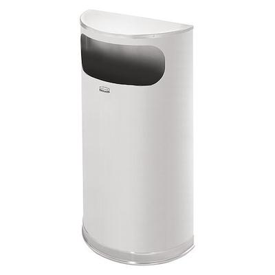 RUBBERMAID COMMERCIAL FGSO8SSSPL 9 gal Half-Round Trash Can, Satin Stainless