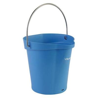 VIKAN 56883 Round Hygienic Bucket, 9 19/32 in Dia, Blue, polypropylene