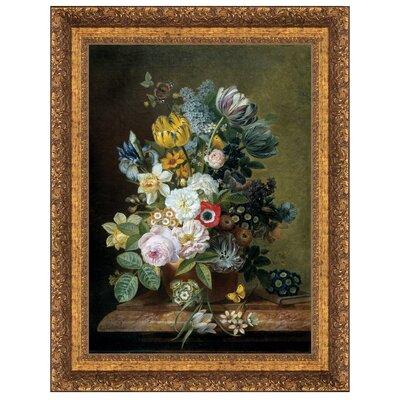 Vault W Artwork Still Life w/ Flowers, 1839 Framed Painting Print on Canvas Canvas, Resin in Green/Yellow | 23 H x 18 W x 2 D in | Wayfair DA4841