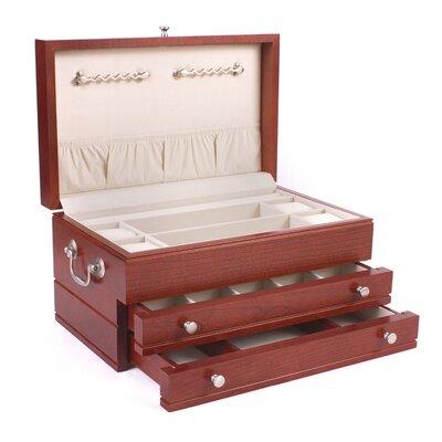 American Chest First Lady Jewelry Box Wood/Fabric in Brown | 8 H x 15.5 W x 9.5 D in | Wayfair J02M