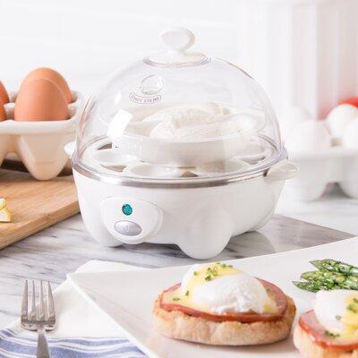 Dash Rapid 6 Egg Cooker Plastic/Metal in White, Size 7.3 H x 6.5 W x 6.0 D in | Wayfair DEC005WH