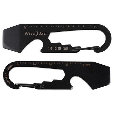NITE IZE KMT-01-R3 Carabiner Key Clip, 11/16 in Ring Size, Black