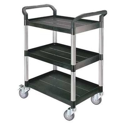 ZORO SELECT 35KT25 Dual-Handle Utility Cart with Lipped Plastic Shelves, (2)