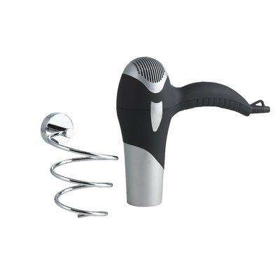 no drilling required no drill Smooz Hair Dryer Holder Metal in Gray | 5 H x 2.5 W x 5 D in | Wayfair SO440-CHR