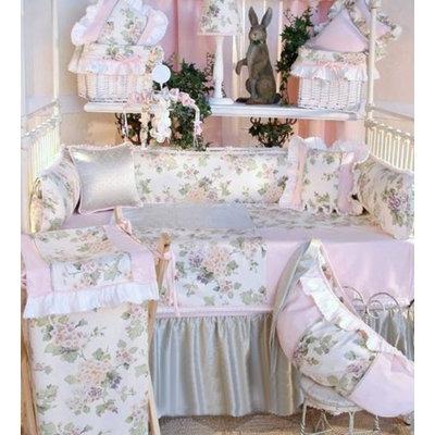 Brandee Danielle Flower Medley 4 Piece Crib Bedding Set Cotton in Gray/Indigo | Wayfair L064PFM
