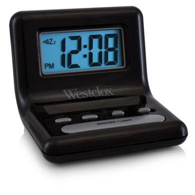 Westclox Clocks Modern & Contemporary Digital Bedside Digital LCD Alarm Tabletop Clock in Black | 3.75 H x 3.63 W x 3.25 D in | Wayfair 47538A