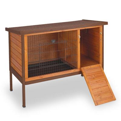 Tucker Murphy Pet™ Charitee Premium+ Hutch, Large Solid Wood (common for Rabbit Hutches) in Brown, Size 35.0 H x 46.5 W x 24.0 D in | Wayfair