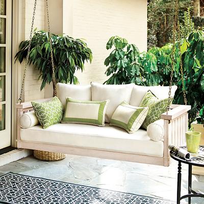 Sunday Porch Swing with Cushions - Graywash - Ballard Designs Graywash - Ballard Designs