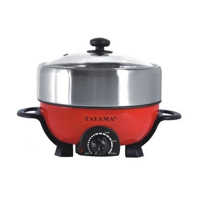 Tayama 3-Quart Shabu & Grill Multi-Cooker Stainless Steel in Red | 16 H x 11 W x 16 D in | Wayfair TRMC-40